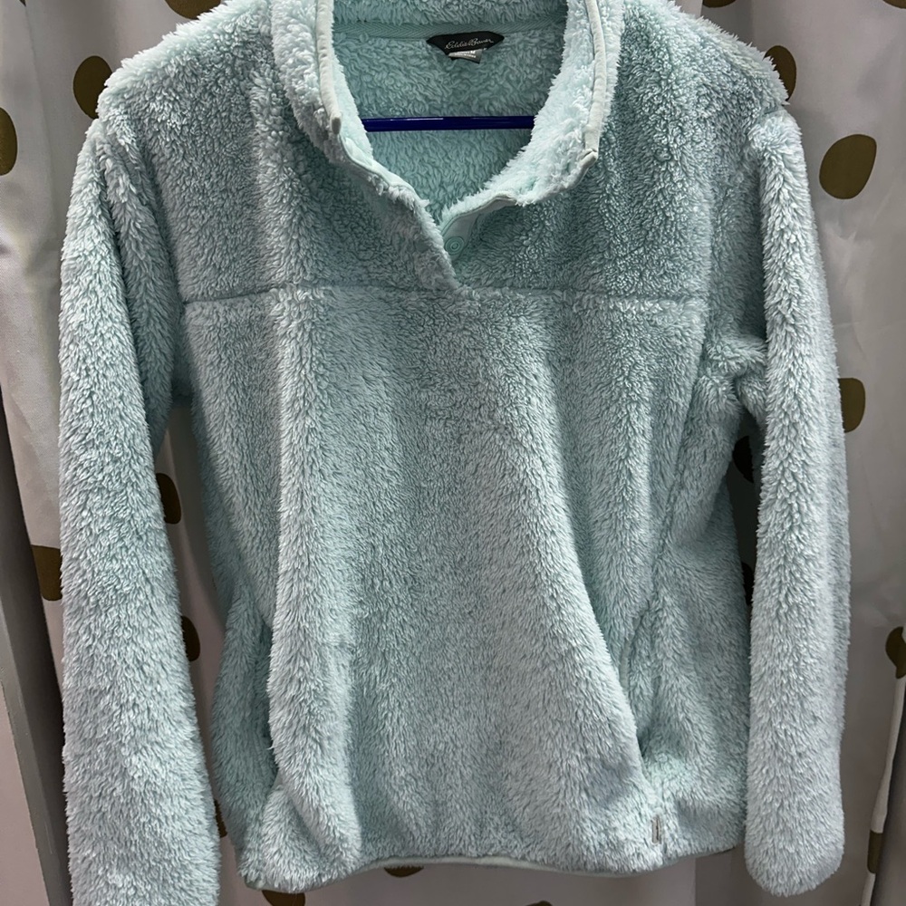 Eddie Bauer Soft Light Blue Fleece Jacket